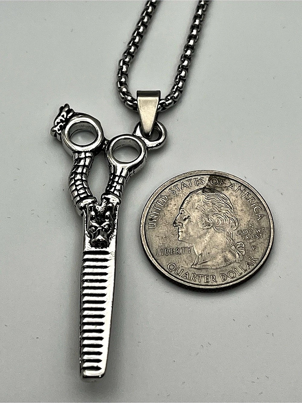24”, Stainless Steel Scissors Pendant Necklace